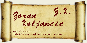 Zoran Koljančić vizit kartica